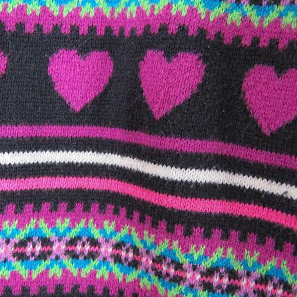 Y2k Vintage Aeropostale Purple Knit Cardigan Sweater Argyle Medium Hearts - Picture 5 of 7
